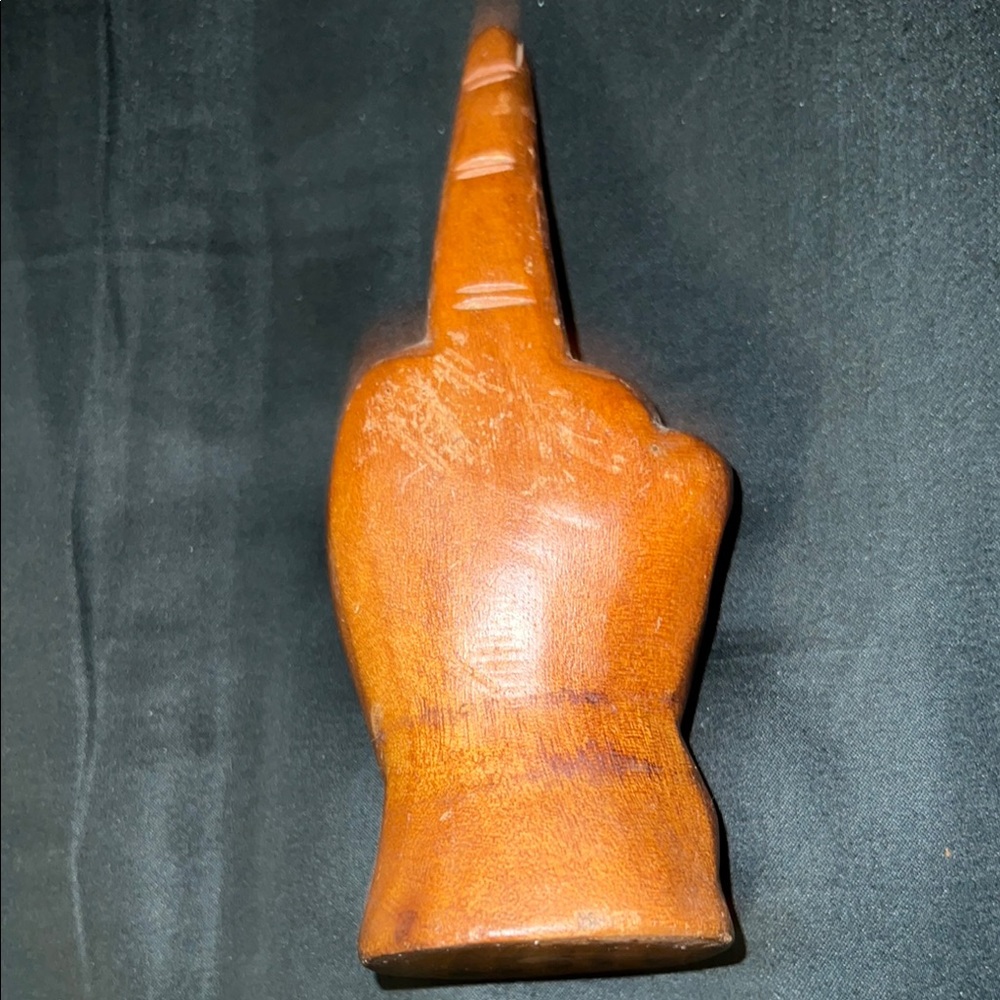 Wooden Hand Gesture Sculpture